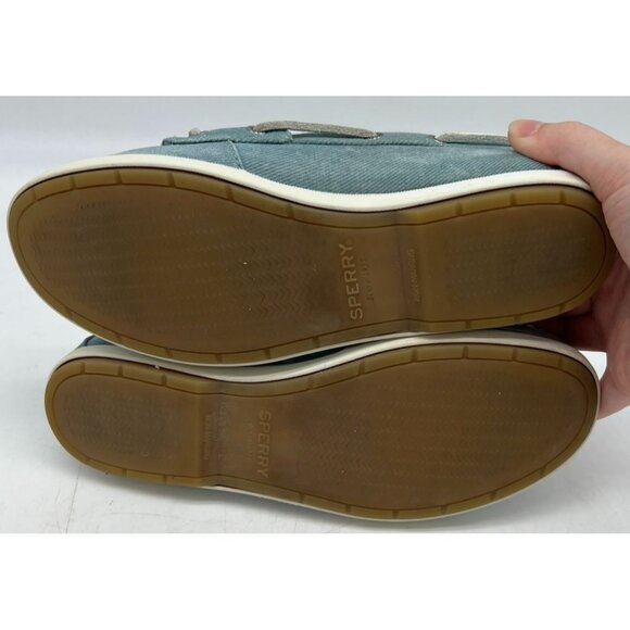 Sperry Women's Top-Sider Coil Canvas Slip-On Boat Shoes Size 7M Teal Blue Casual - Picture 2 of 8